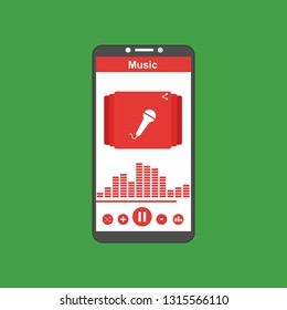 modern minimalistic media player user interface with panel control in modern flat design - Vector