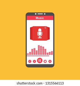 modern minimalistic media player user interface with panel control in modern flat design - Vector