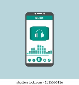modern minimalistic media player user interface with panel control in modern flat design - Vector