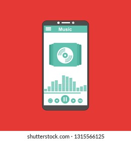 modern minimalistic media player user interface with panel control in modern flat design - Vector