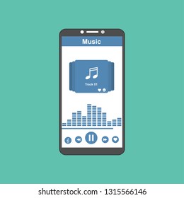 modern minimalistic media player user interface with panel control in modern flat design - Vector