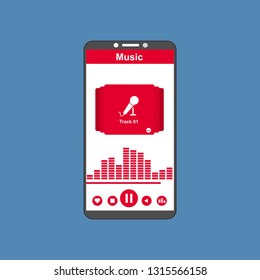 modern minimalistic media player user interface with panel control in modern flat design - Vector
