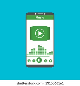 modern minimalistic media player user interface with panel control in modern flat design - Vector