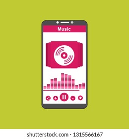 modern minimalistic media player user interface with panel control in modern flat design - Vector