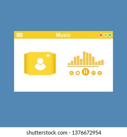 modern minimalistic media player user interface with panel control in modern flat design - Vector