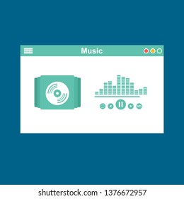 modern minimalistic media player user interface with panel control in modern flat design - Vector