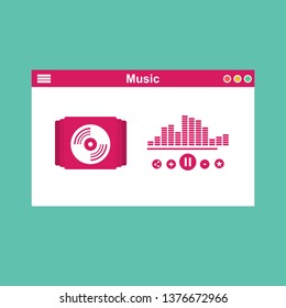 modern minimalistic media player user interface with panel control in modern flat design - Vector