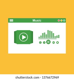 modern minimalistic media player user interface with panel control in modern flat design - Vector