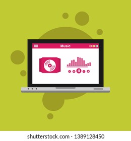 modern minimalistic media player user interface with panel control in modern flat design - Vector
