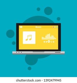 modern minimalistic media player user interface with panel control in modern flat design - Vector