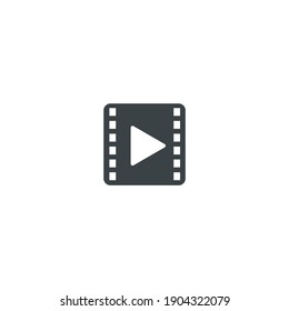 Modernes Minimalistisches Vektorsymbol. Einfaches Filmsymbol für Multimedia- oder Kinokonzepte. Videosymbol einzeln auf weißem Hintergrund. Kann für Web und Mobile verwendet werden.