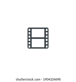 Modern Minimalistic Movie Vector Icon. Simple Film Strip icon for Cinema or Multimedia concept. Video  symbol isolated on white background. Can be used for web and mobile.