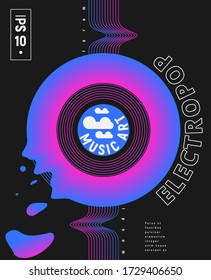 Modern minimalistic poster. Bright gradient. Abstract template in a vector