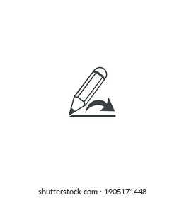 Moderno Vector de iconos de lápiz de repetición minimalista. Icono de edición de reproducción simple para el concepto de edición o diseño. Símbolo de dibujo aislado sobre fondo blanco. Se puede usar para web y móvil.