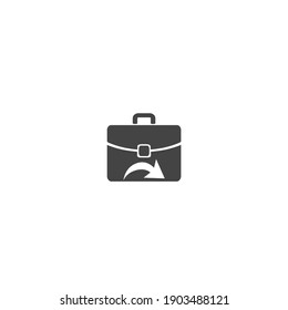 Modern Minimalistic Return Business Bag Vector Icon. Simple briefcase icon for businessman or work concept. Work casa symbol isolated on white background.