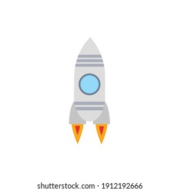 Modern Minimalistic Rocket Icon Vector. Launch, rocket, rocket launch, startup, startup rocket icon for success concept. Spaceship symbol isolated on white background. Can be used for web and mobile.