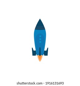 Modern Minimalistic Rocket Icon Vector. Launch, rocket, rocket launch, startup, startup rocket icon for success concept. Spaceship symbol isolated on white background. Can be used for web and mobile.