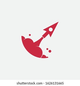 modern and minimalistic rocket launcher logo