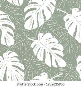 Modern minimalistic seamless pattern. Contemporary background with tropical abstract minimalist shapes. Trendy vector illustration perfect for prints, fabric, wrapping paper, textile, wallpaper.