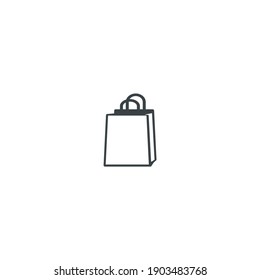 Modernes Minimalistisches Einkaufs-Beutel Vectorsymbol. Einfache Ikone für das Einkaufskonzept. Verpackungssymbol einzeln auf weißem Hintergrund.