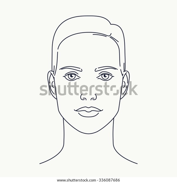 Modern Minimalistic Thin Line Female Face Stock Vector (Royalty Free ...