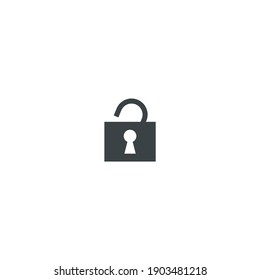 Modern Minimalistic Unlock Icon Vector. Simple icon for security or protection concept. Unlock symbol isolated on white background.