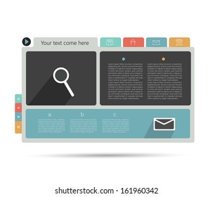 Modern minimalistic vector banner template for print or web page. Box infographics table.