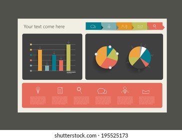 Modern minimalistic vector flat banner template for print or web page. Box infographics table. 