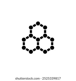 Icono de Vector moderno y minimalista que representa la estructura molecular, perfecto para la ciencia y la educación.