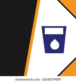 Una Ilustración vectorial moderna y minimalista. Es un icono de bandera estilizado y un símbolo de lupa. El diseño está dividido por un trazo blanco y negro curvado, dando un aspecto dinámico y elegante.