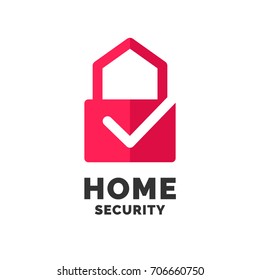 Modern minimalistic vector logo design for home security. Vector Illustration.