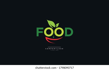 Modern minimalistic vector logo of food. Vector illustration