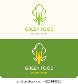 Modern minimalistic vector logo of food. Vector illustration.