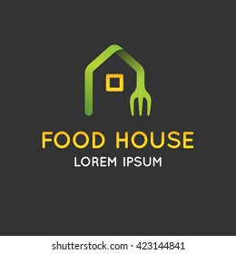Modern minimalistic vector logo of food. Vector illustration.