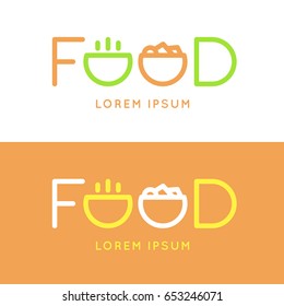 Modern minimalistic vector logo of food. Vector illustration.