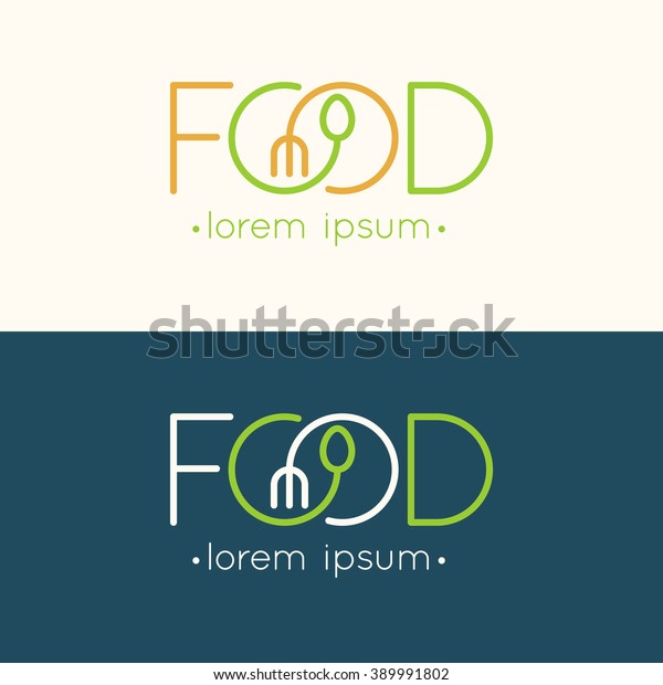 Modern minimalistic vector logo of food.\
Vector illustration.\
