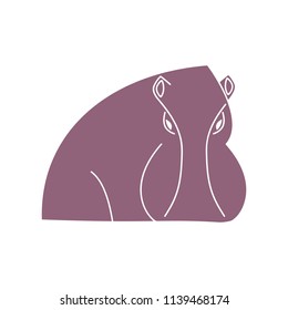 Modern minimalistic vector logo of hippo. Vector illustration.