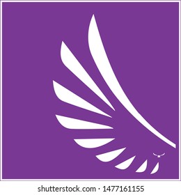 Modern minimalistic wing vector logo. Vector. 