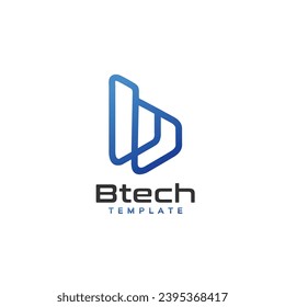 Modern and minimasil letter b technology logo company.