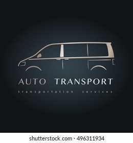 Modern minivan silhouette. Design microbus design. Vector illustration.