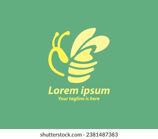 logotipo de abeja de vector abstracto moderno