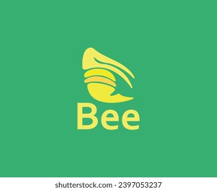 modern minmal abstract vector bee logo