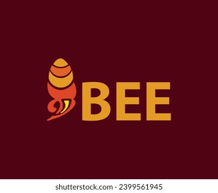 logotipo de abeja de vector abstracto moderno