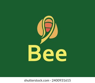 modern minmal abstract vector bee logo