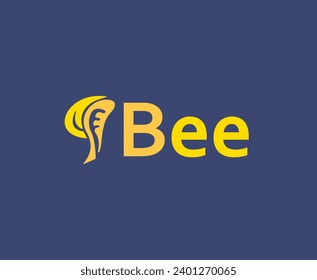 modern minmal abstract vector bee logo
