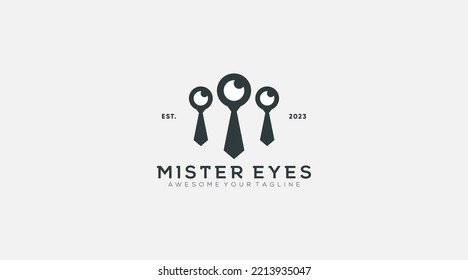 Modern Mister eye logo template design. Vector illustration