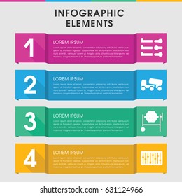 Modern mixer infographic template. infographic design with mixer icons includes concrete mixer. can be used for presentation, diagram, annual report, web design.