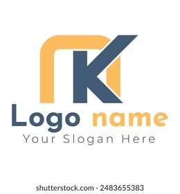 Modern mk letter logo design vector for business and company