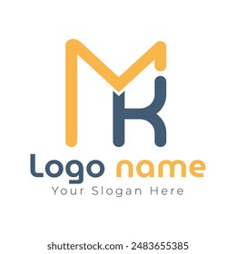 Modern mk letter logo design vector for business and company