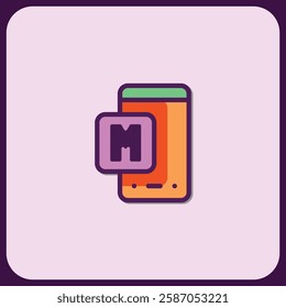 Modern Mobile App Icon Design with Letter M